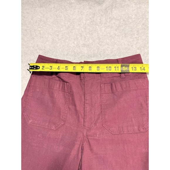 Women's Burgundy Maeve By Anthropogie Front Pockets Wide Leg Pants - Picture 11 of 13